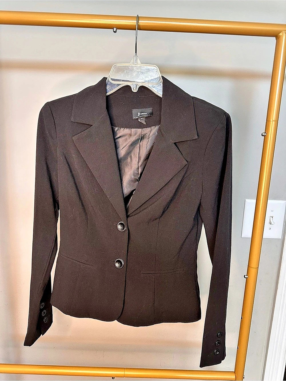 Byer California Women's Black Button-Front Blazer